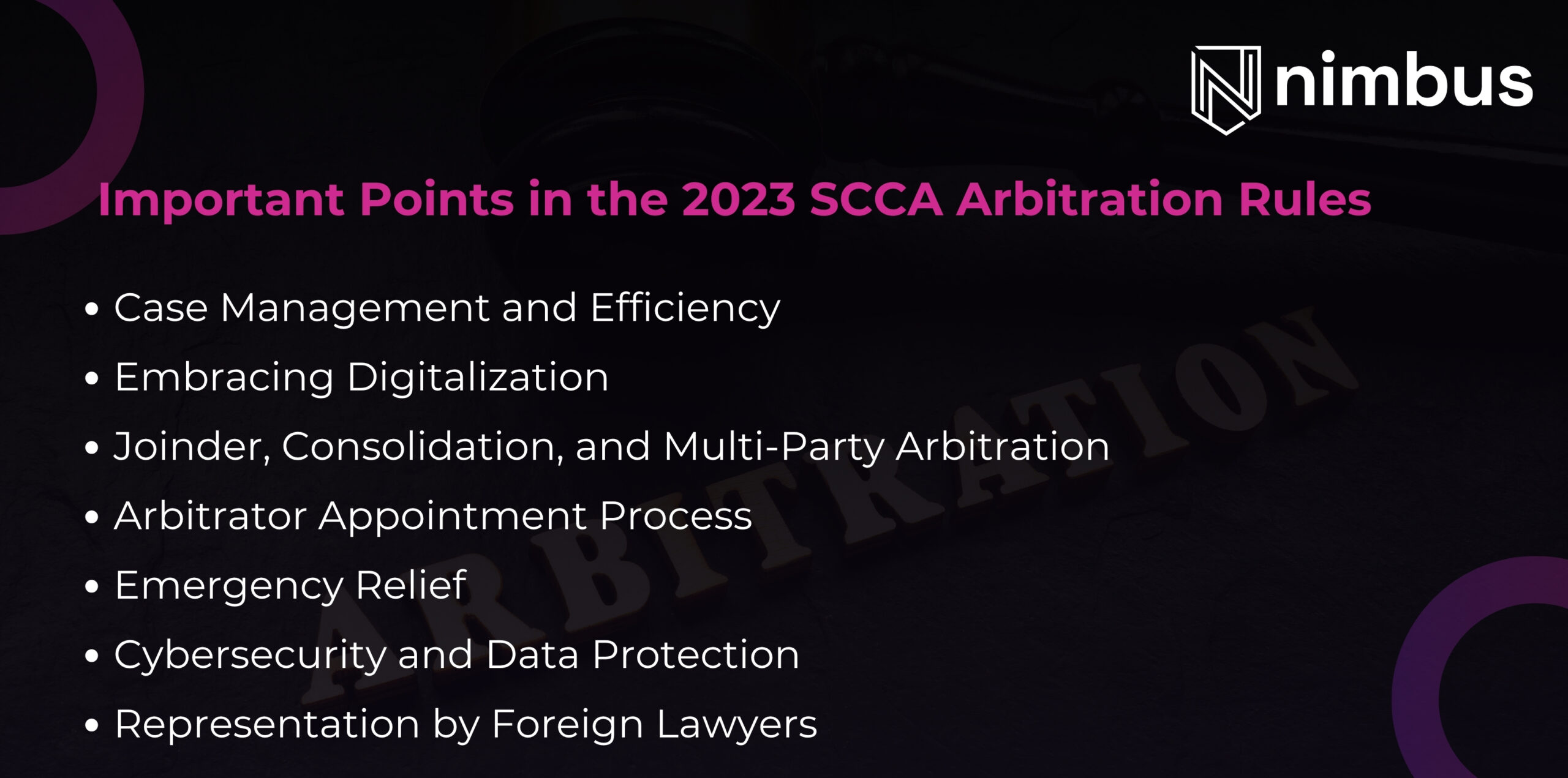 Important Points in the 2023 SCCA Arbitration Rules