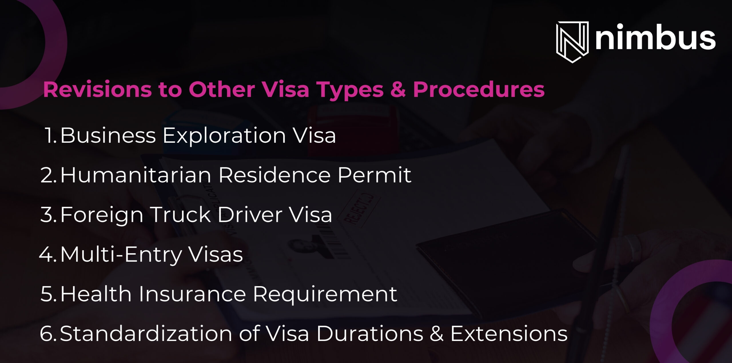 Revisions to Other Visa Types & Procedures