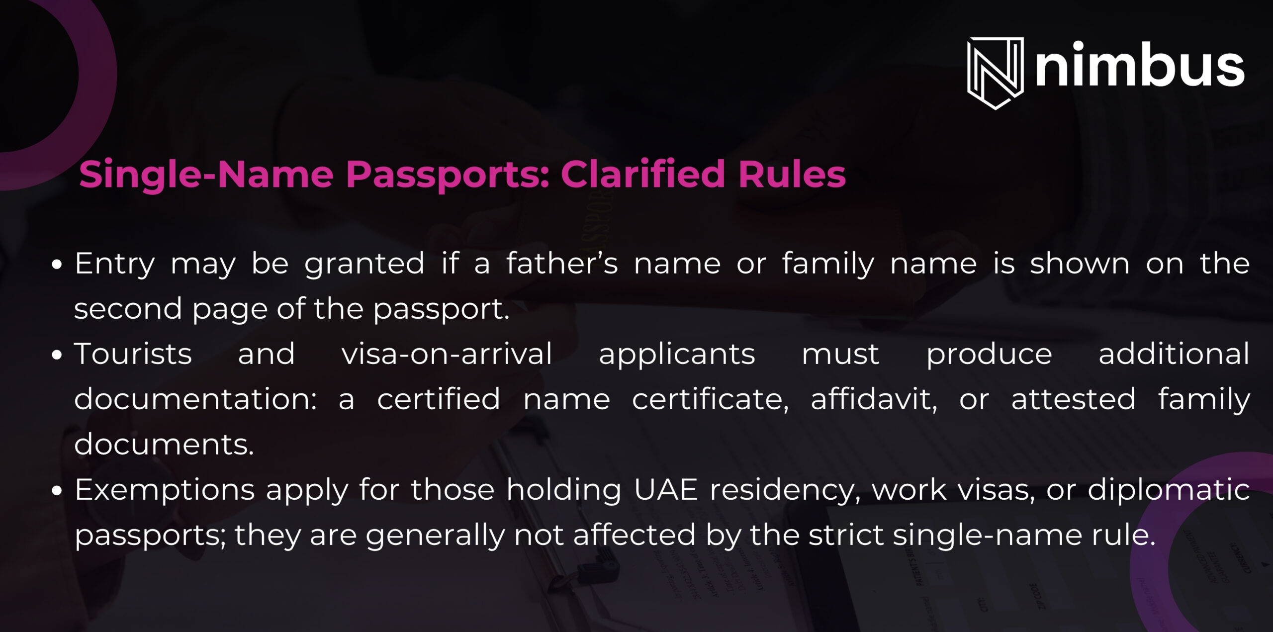 Single-Name Passports: Clarified Rules
